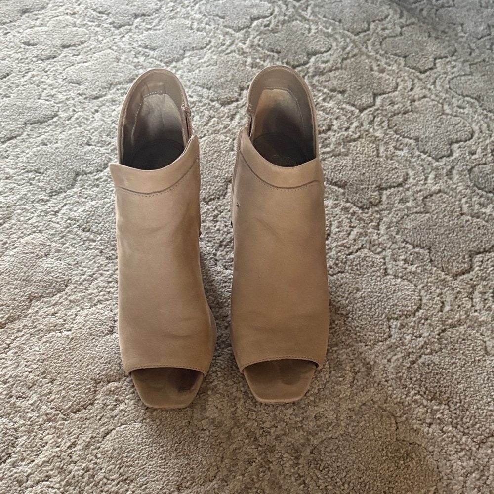 Vince Camuto Open-Toe Block Heel Ankle Booties
